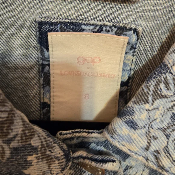 NWT LoveShackFancy Blue Floral Jean Jacket - Picture 5 of 8